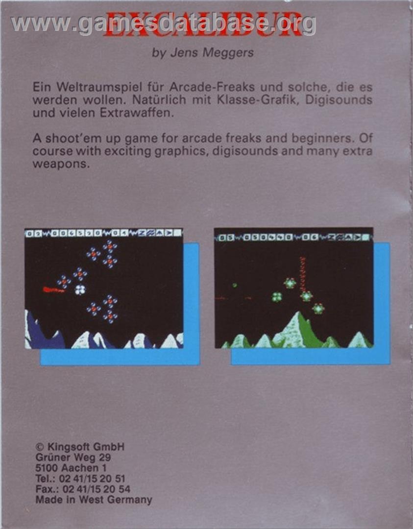 Excalibur - Commodore Amiga - Artwork - Box Back