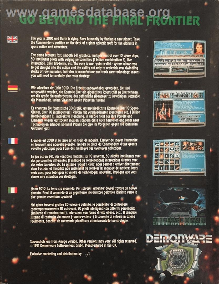 Exodus 3010 - The First Chapter - Commodore Amiga - Artwork - Box Back