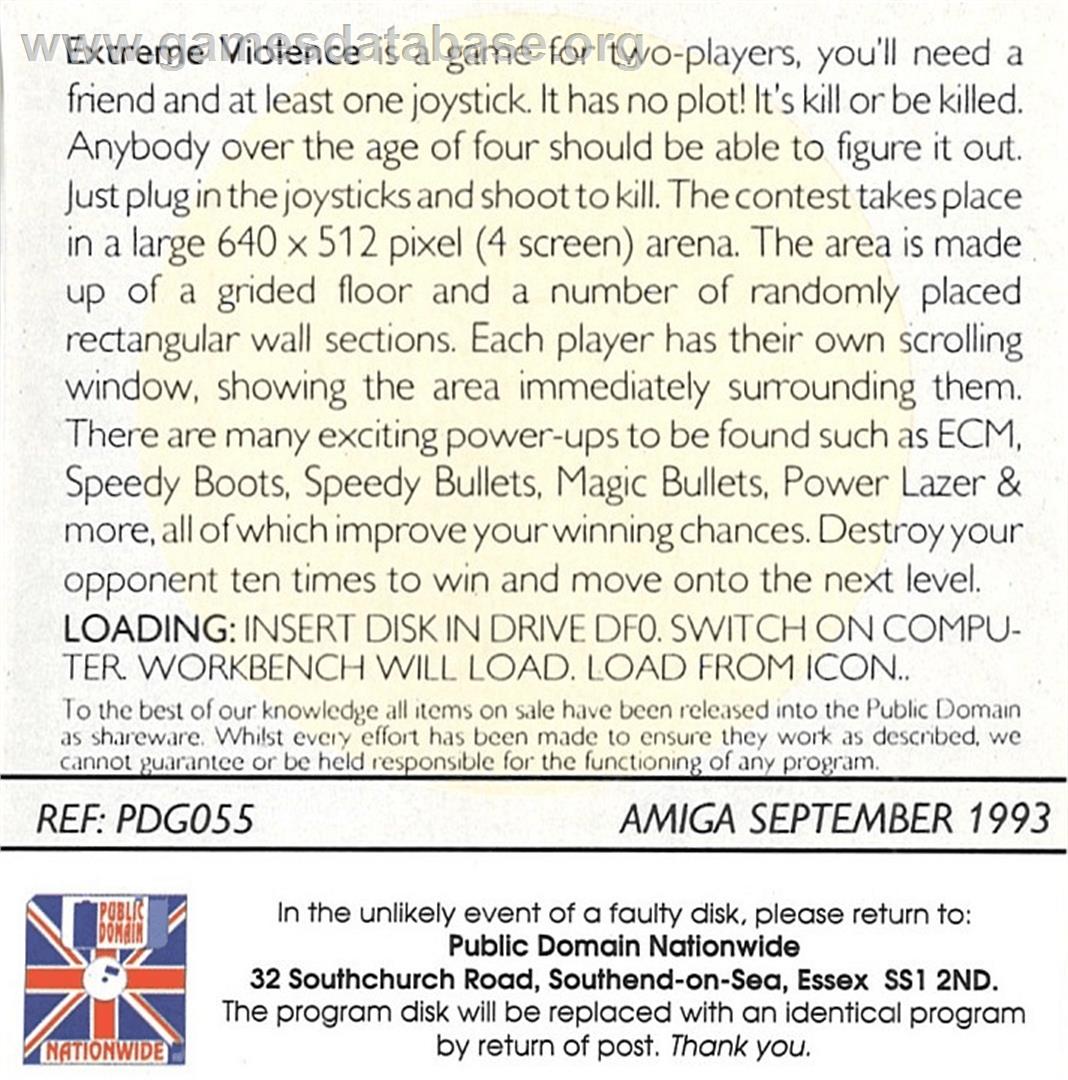 Extreme Violence - Commodore Amiga - Artwork - Box Back