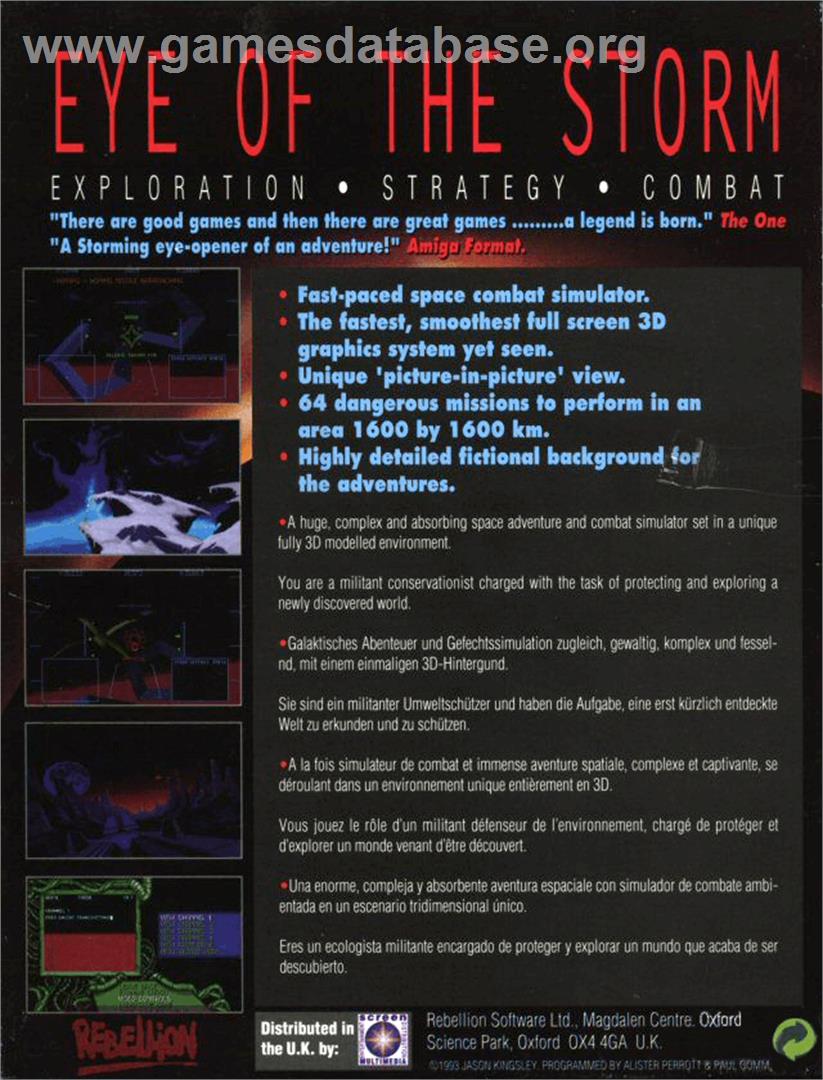Eye of the Storm - Commodore Amiga - Artwork - Box Back