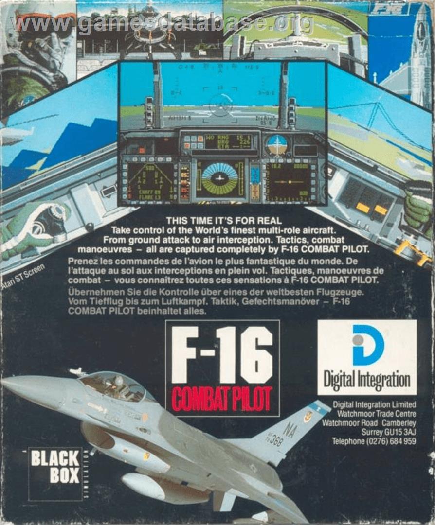 F-16 Combat Pilot - Commodore Amiga - Artwork - Box Back