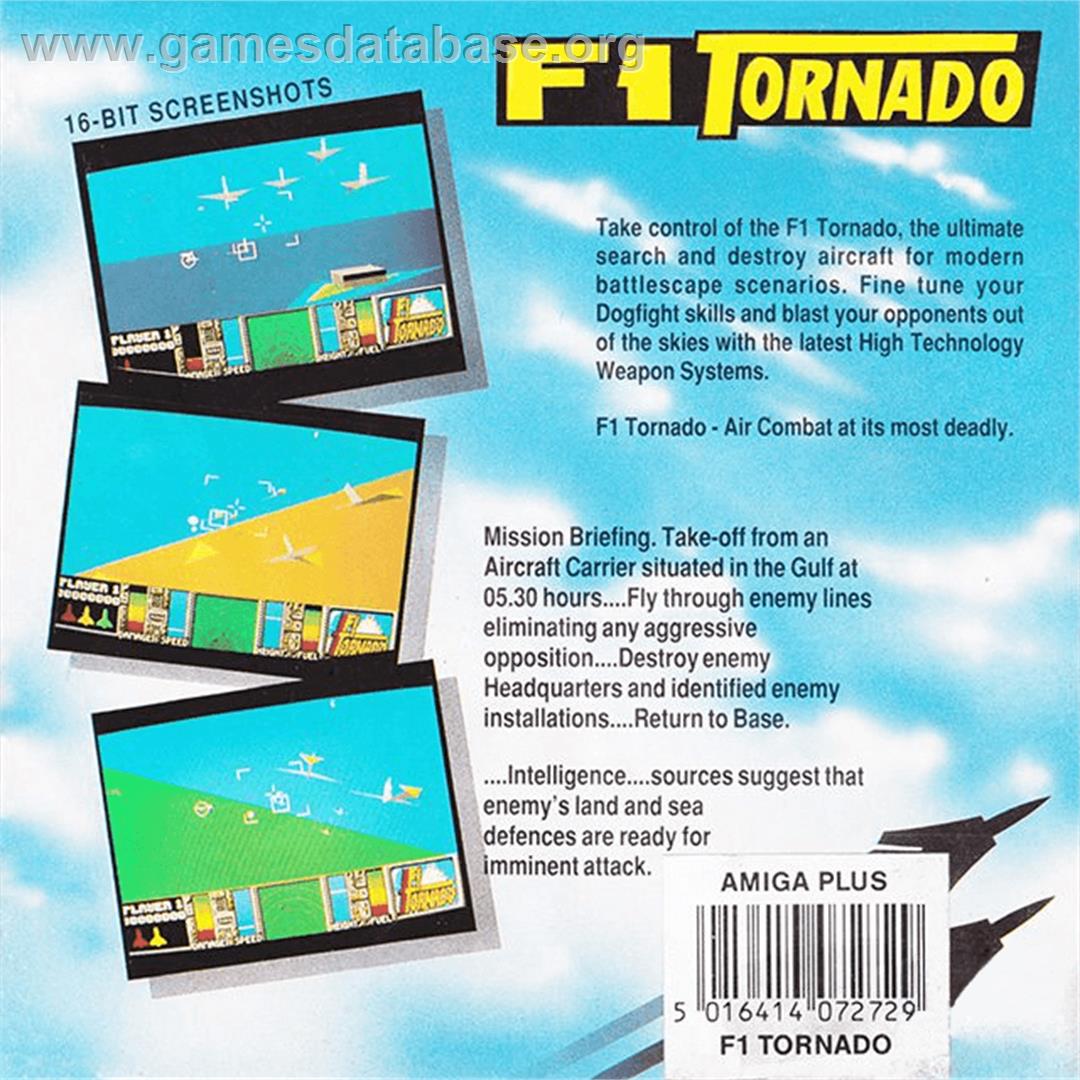 F1 Tornado - Commodore Amiga - Artwork - Box Back