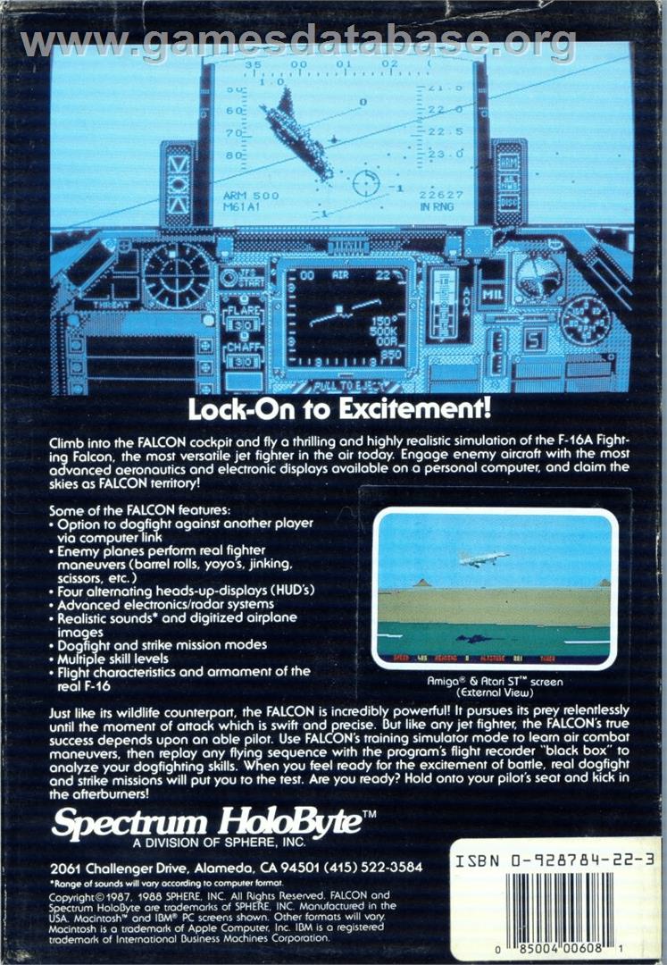 Falcon - Commodore Amiga - Artwork - Box Back