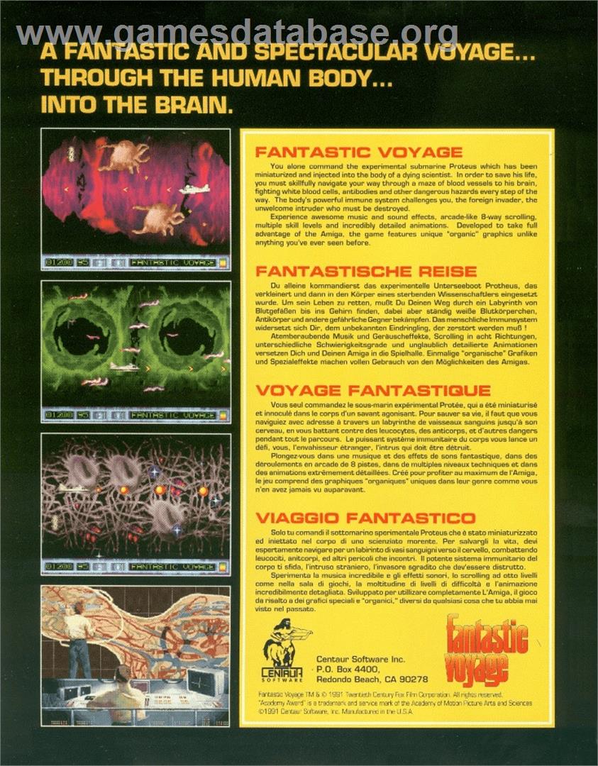 Fantastic Voyage - Commodore Amiga - Artwork - Box Back