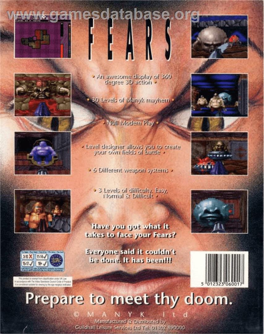 Fears - Commodore Amiga - Artwork - Box Back