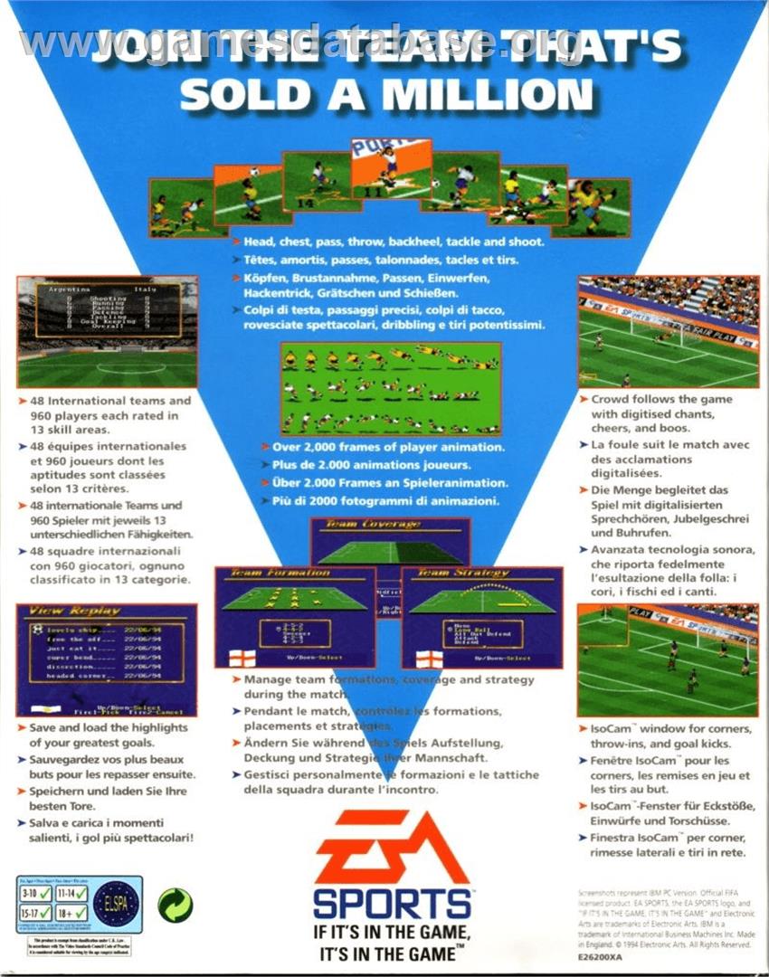 Fifa International Soccer - Commodore Amiga - Artwork - Box Back