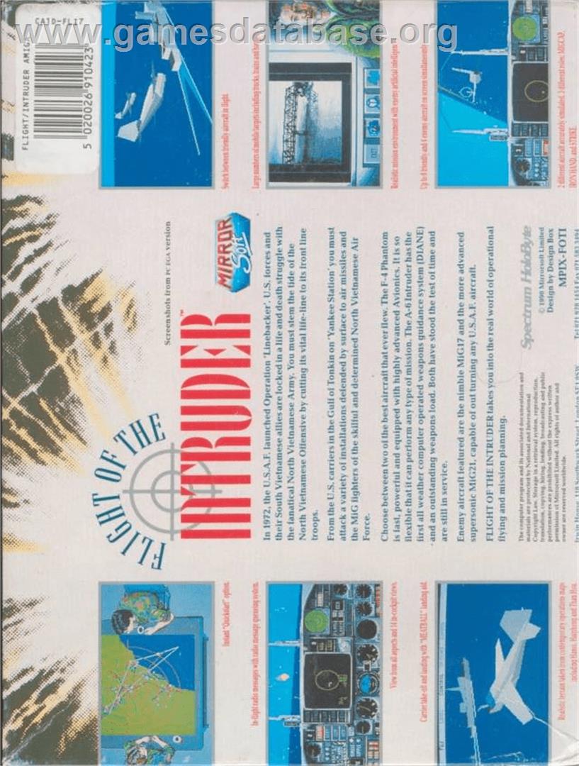 Flight of the Intruder - Commodore Amiga - Artwork - Box Back