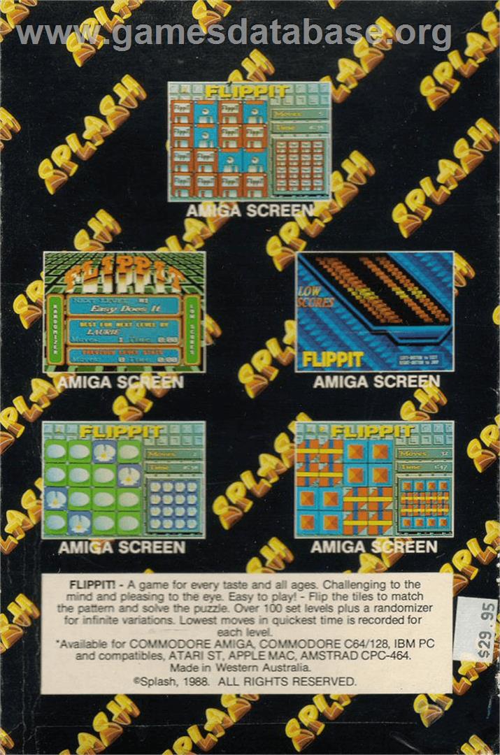 Flippit - Commodore Amiga - Artwork - Box Back