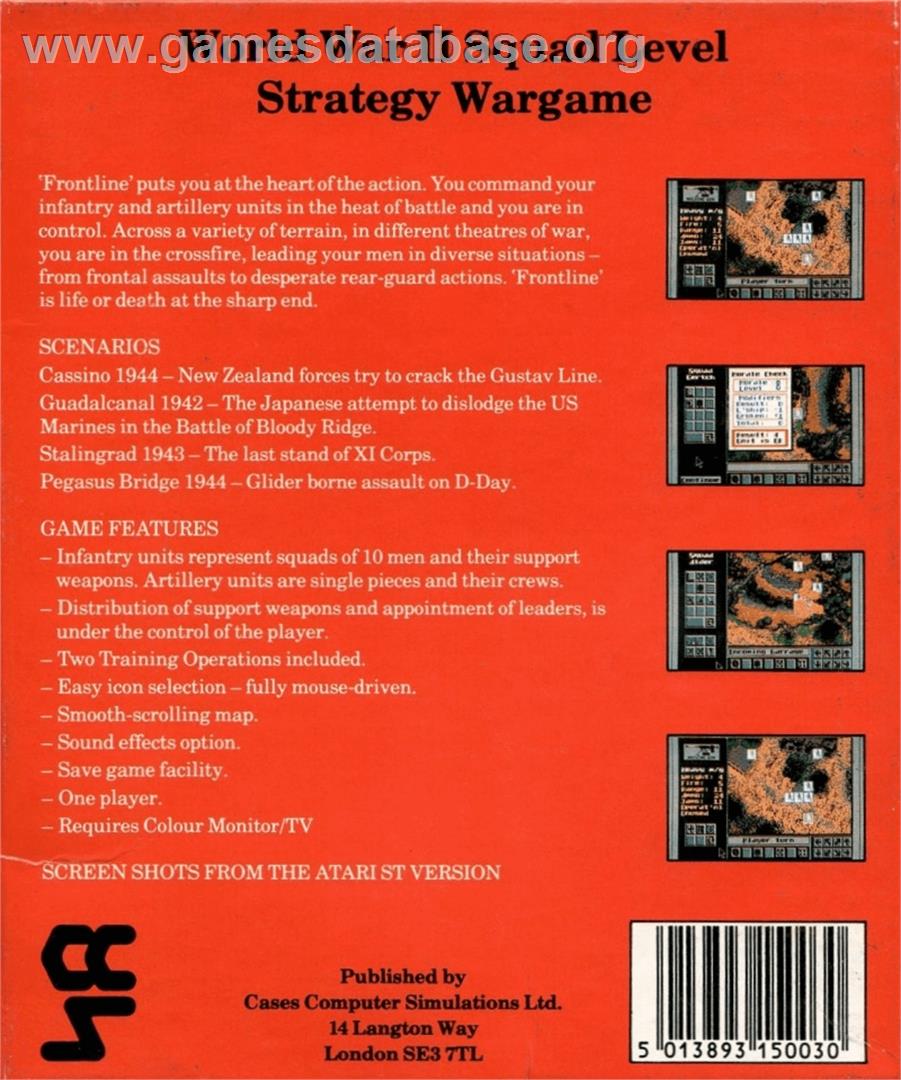 Frontline - Commodore Amiga - Artwork - Box Back