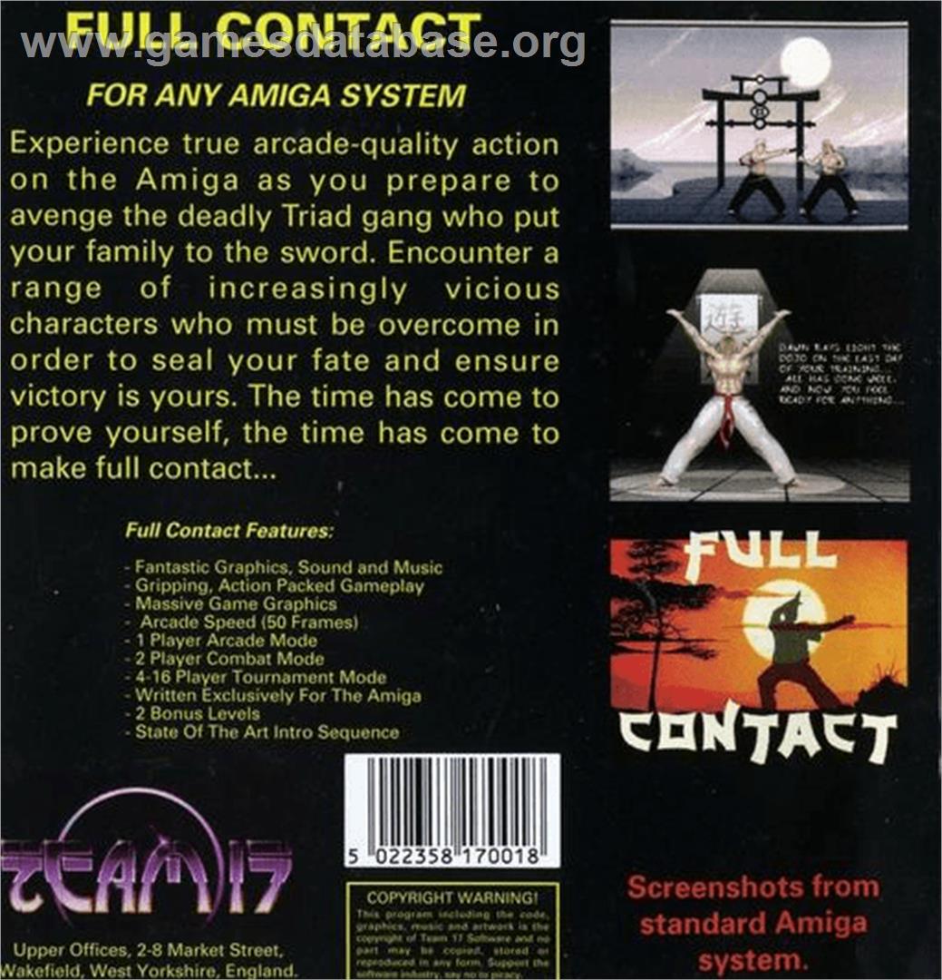 Full Contact - Commodore Amiga - Artwork - Box Back