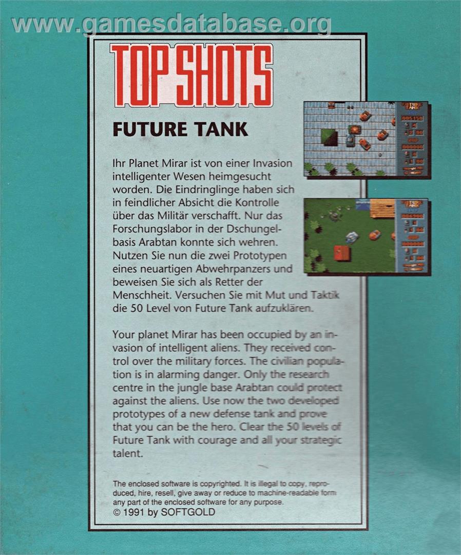 Future Tank - Commodore Amiga - Artwork - Box Back