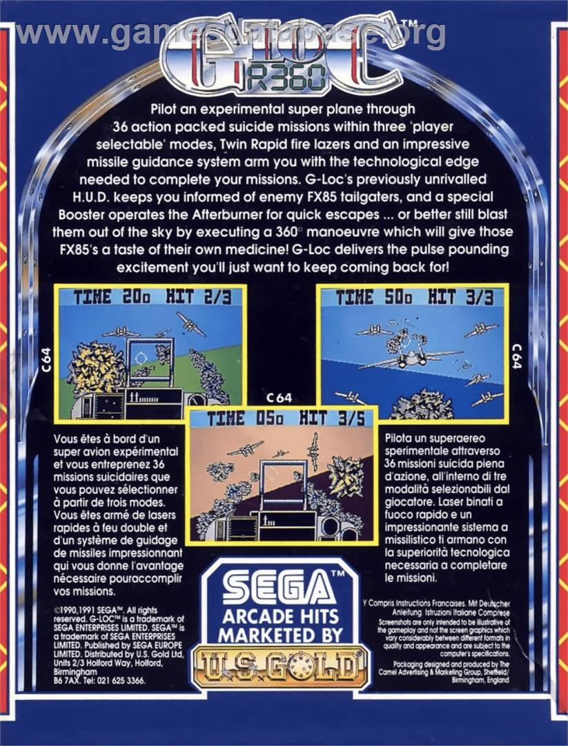 G-loc R360 - Commodore Amiga - Artwork - Box Back