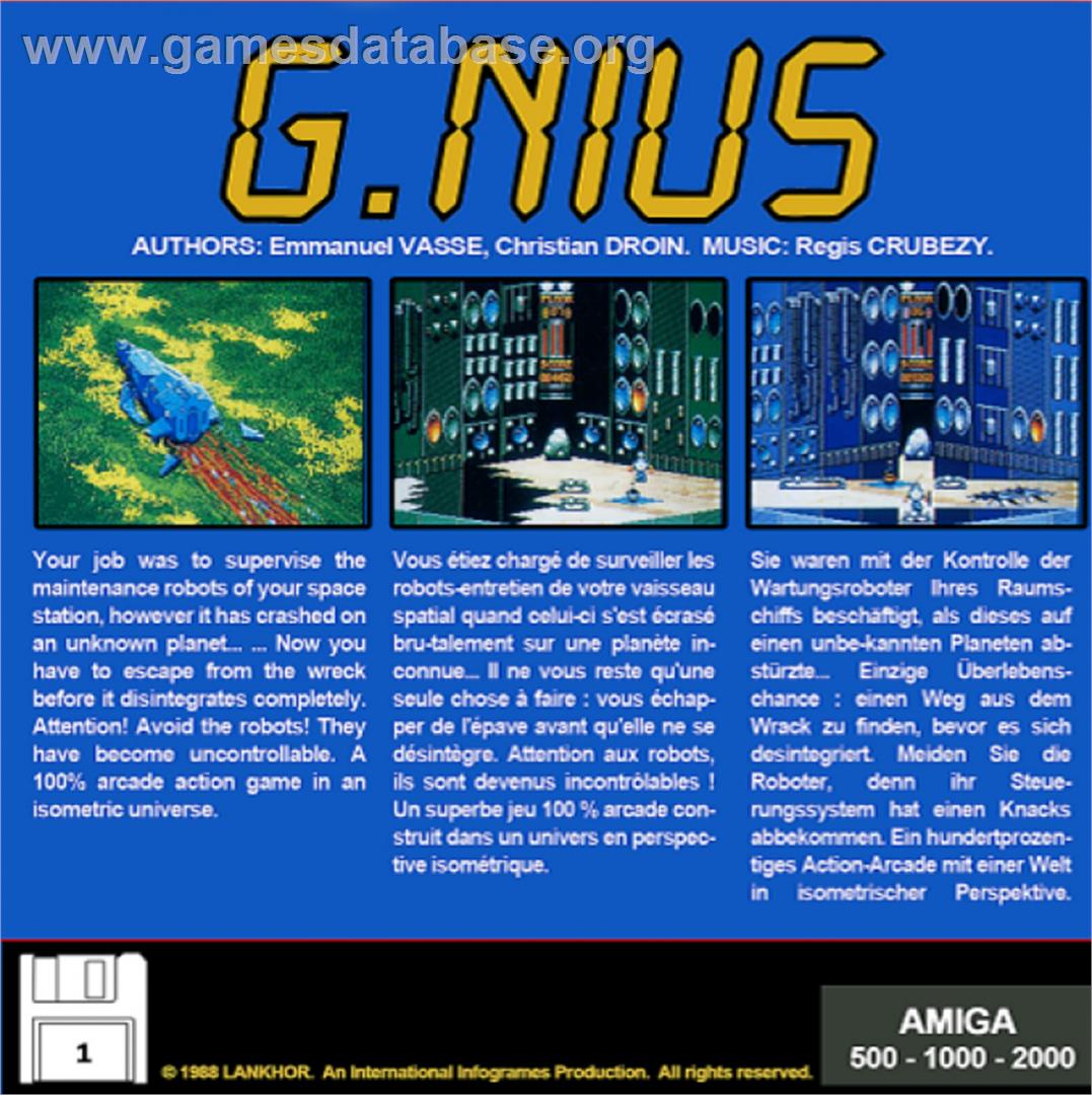 G.nius - Commodore Amiga - Artwork - Box Back