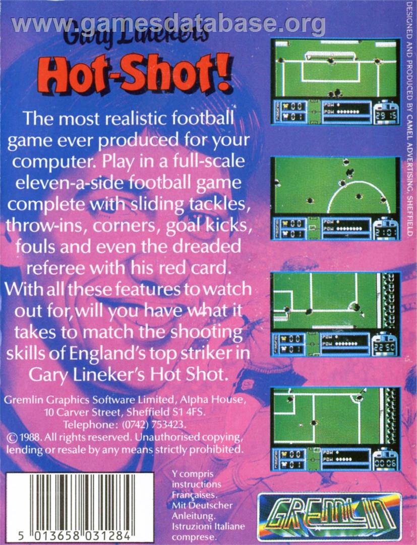 Gary Lineker's Hot-shot! - Commodore Amiga - Artwork - Box Back
