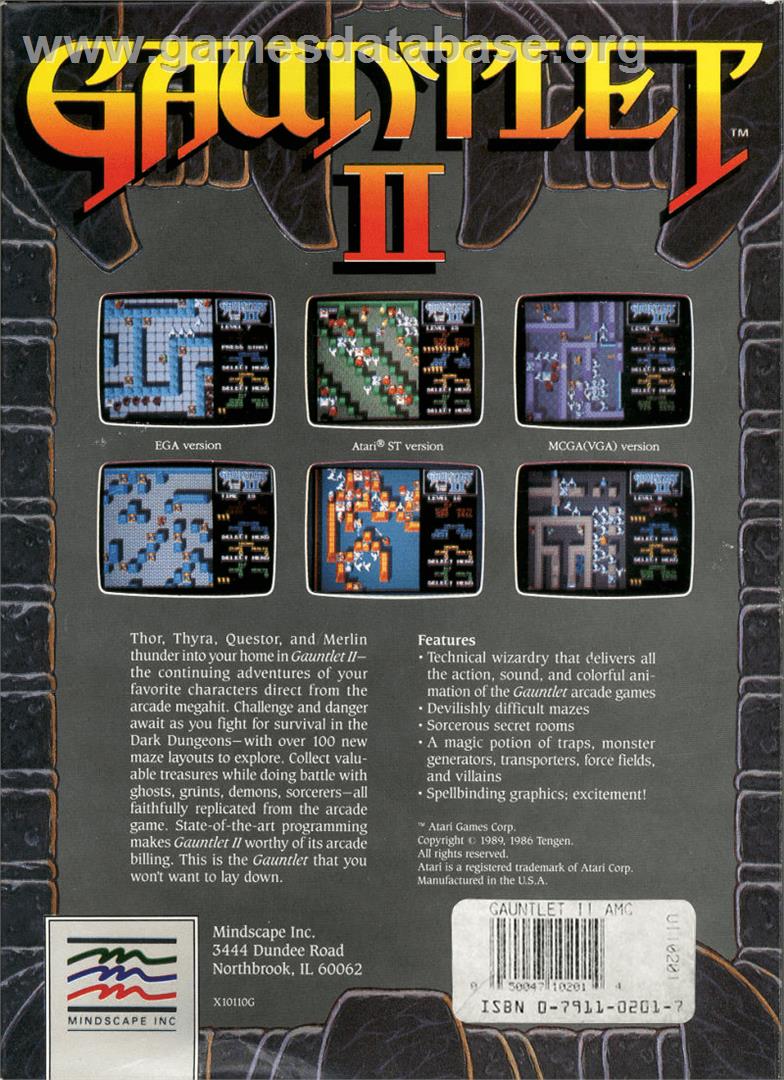 Gauntlet 2 - Commodore Amiga - Artwork - Box Back