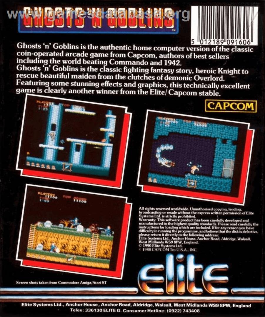 Ghosts'n Goblins - Commodore Amiga - Artwork - Box Back