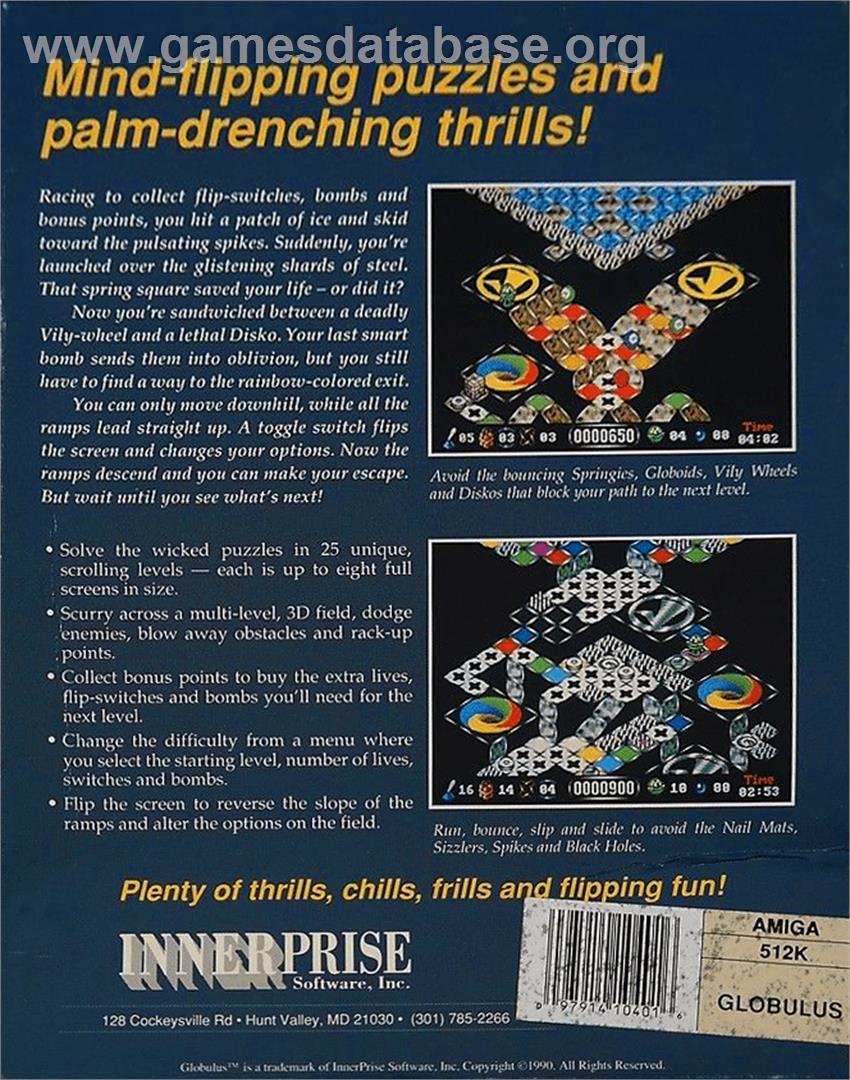 Globulus - Commodore Amiga - Artwork - Box Back