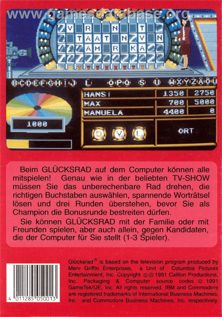 Glücksrad - Commodore Amiga - Artwork - Box Back