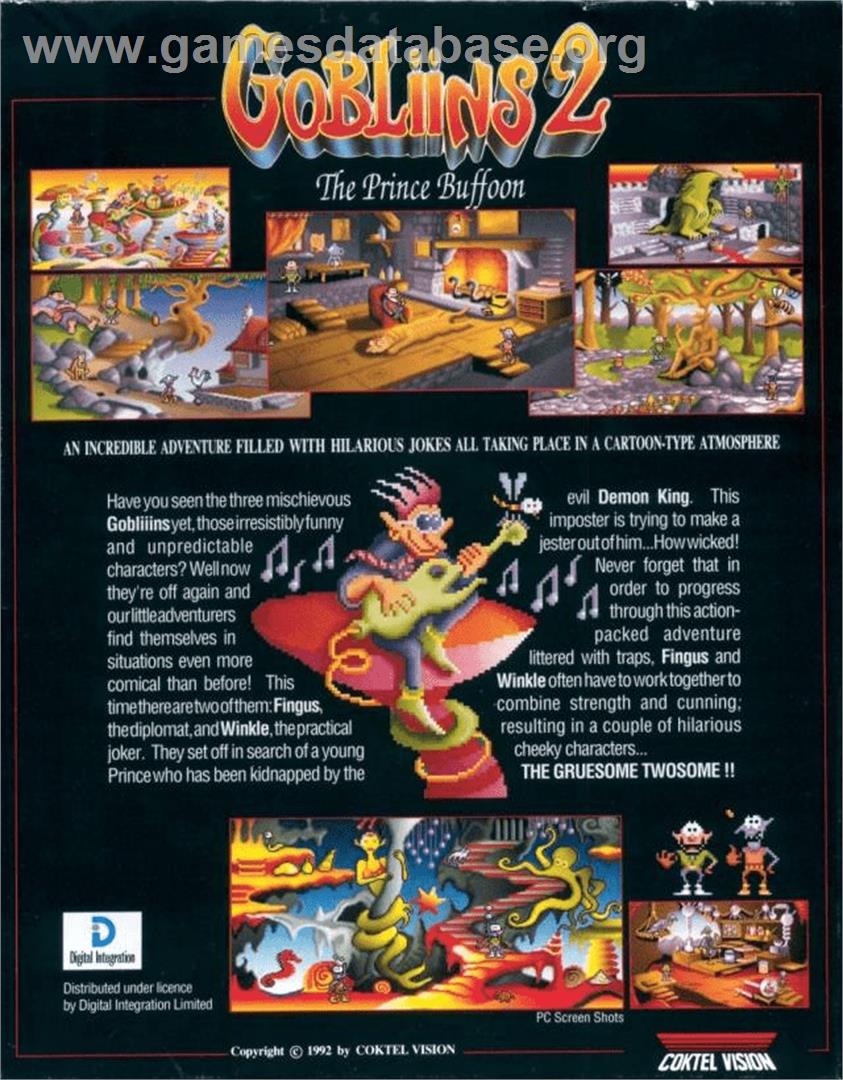 Gobliins 2: The Prince Buffoon - Commodore Amiga - Artwork - Box Back
