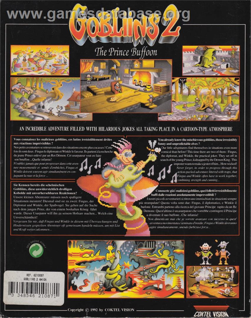 Gobliins 2 - The Prince Buffoon - Commodore Amiga - Artwork - Box Back