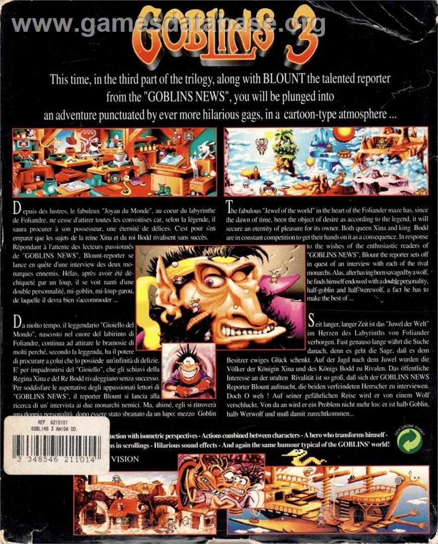 Goblins 3 - Commodore Amiga - Artwork - Box Back