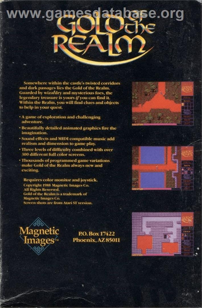 Gold Of The Realm - Commodore Amiga - Artwork - Box Back