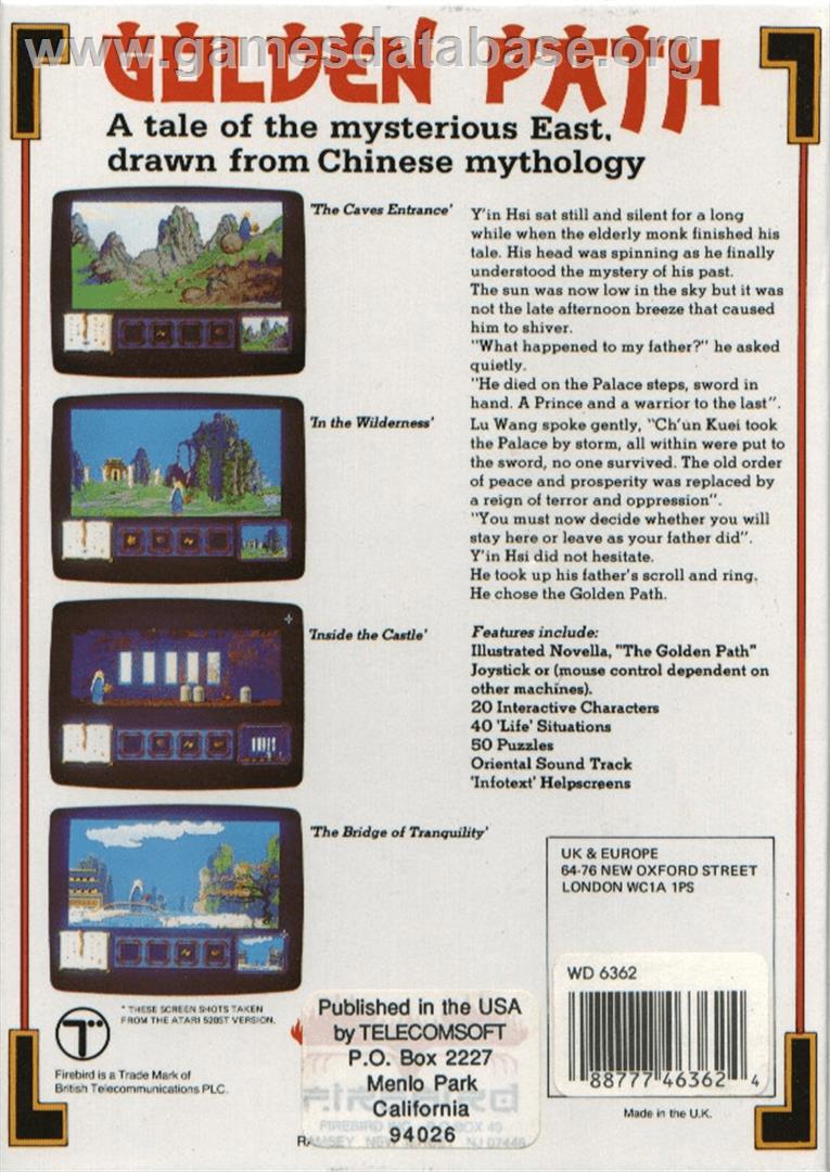 Golden Path - Commodore Amiga - Artwork - Box Back