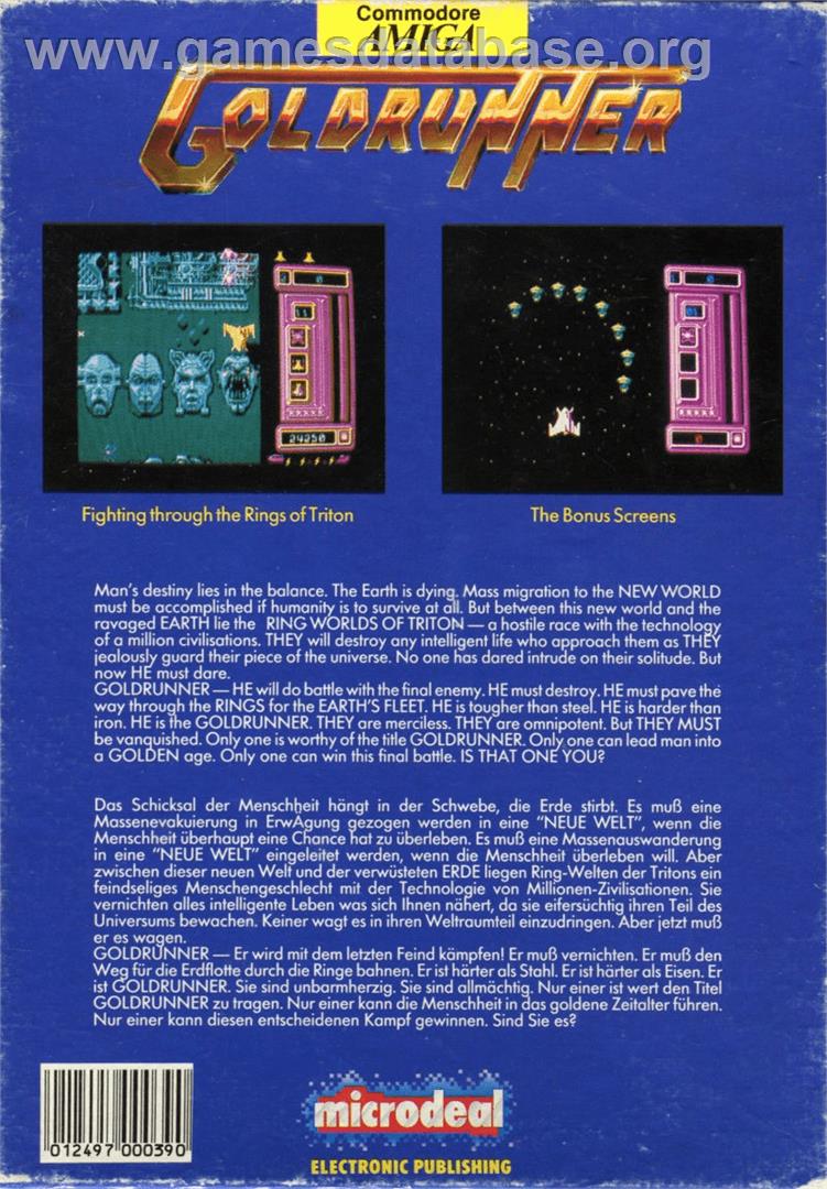 Goldrunner - Commodore Amiga - Artwork - Box Back