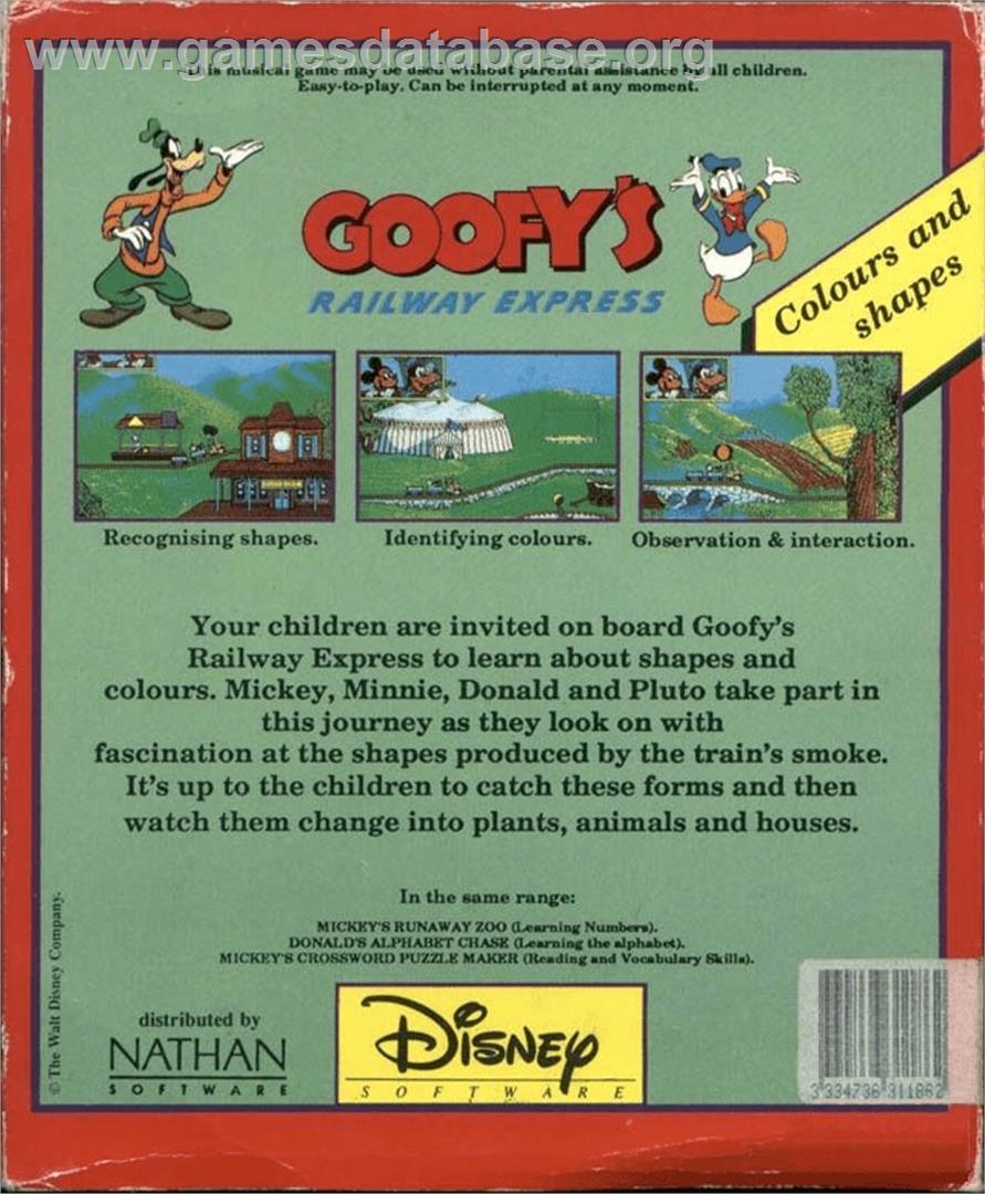 Goofy's Railway Express - Commodore Amiga - Artwork - Box Back