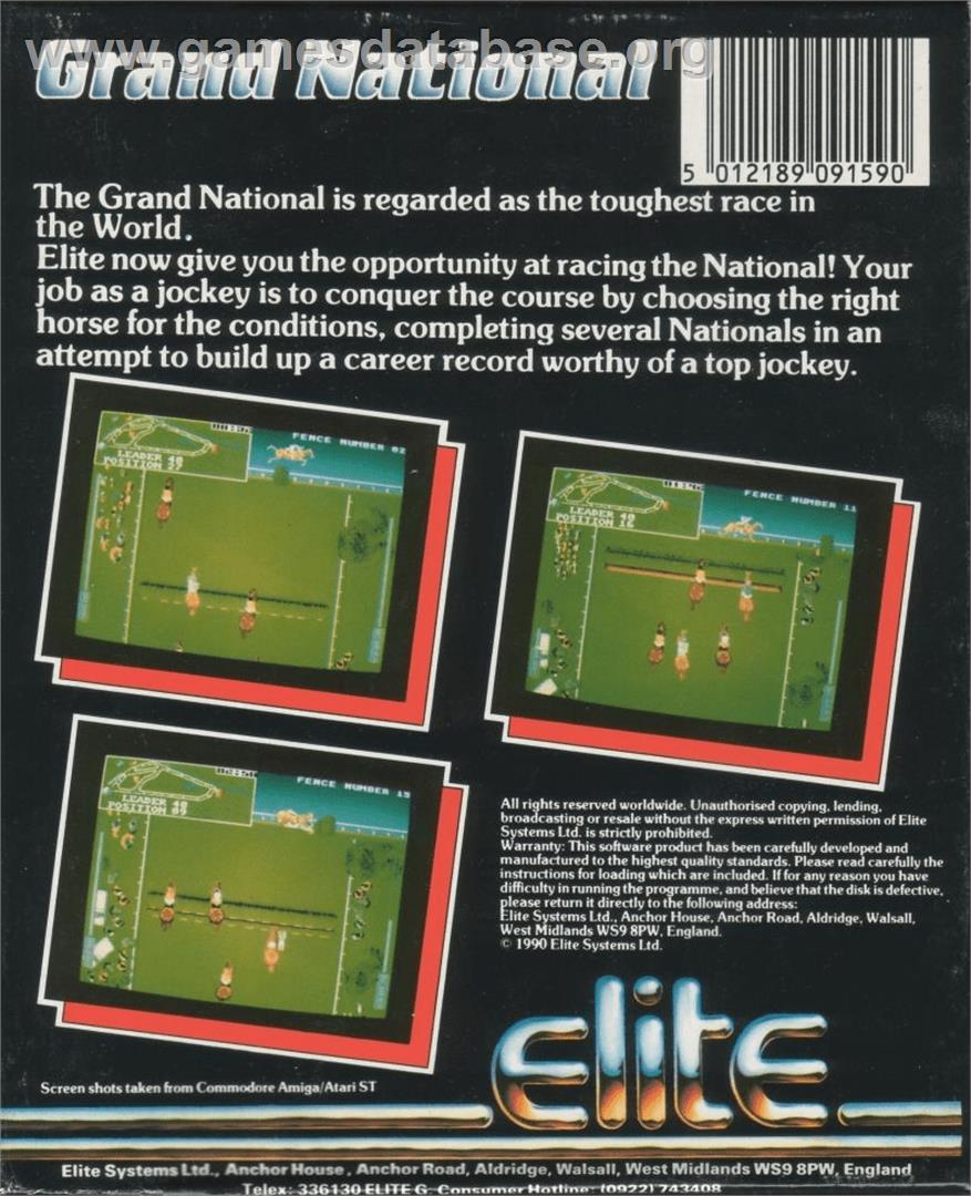 Grand National - Commodore Amiga - Artwork - Box Back