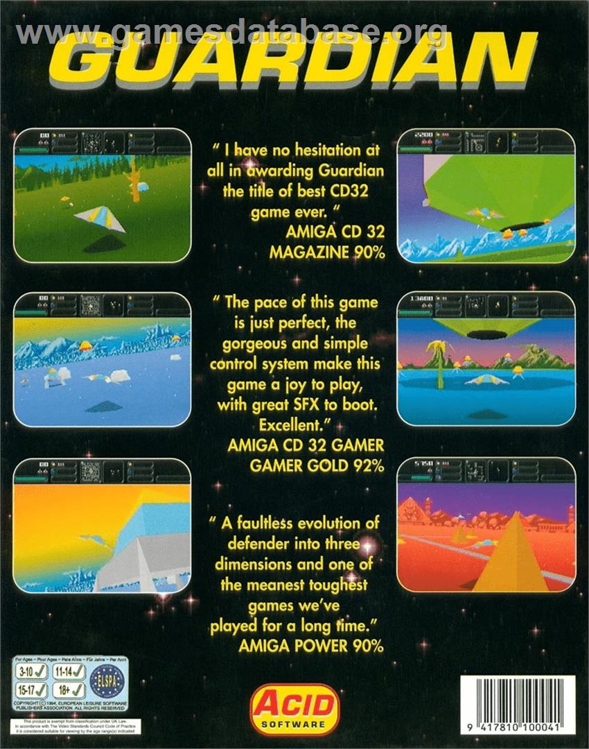Guardian - Commodore Amiga - Artwork - Box Back