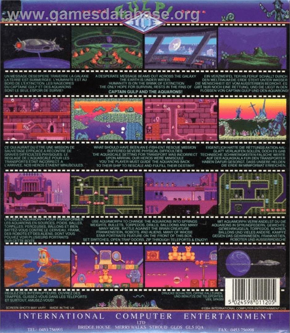 Gulp - Commodore Amiga - Artwork - Box Back