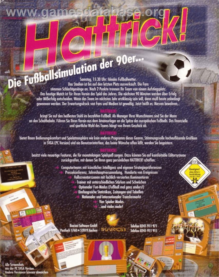 Hattrick! - Commodore Amiga - Artwork - Box Back
