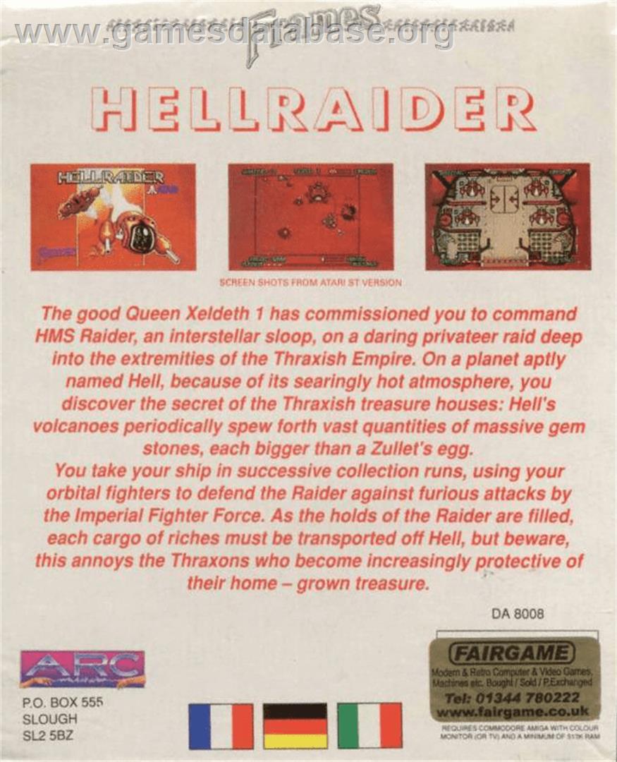 Hellraider - Commodore Amiga - Artwork - Box Back