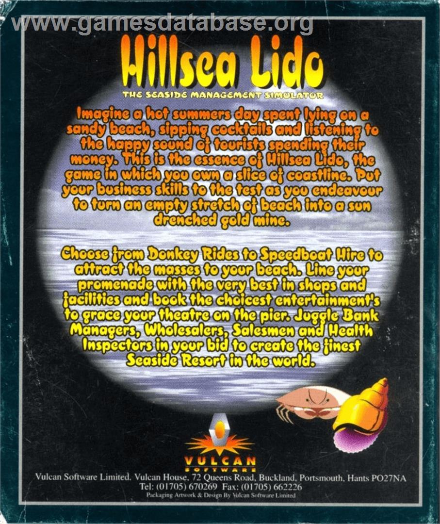 Hillsea Lido - Commodore Amiga - Artwork - Box Back