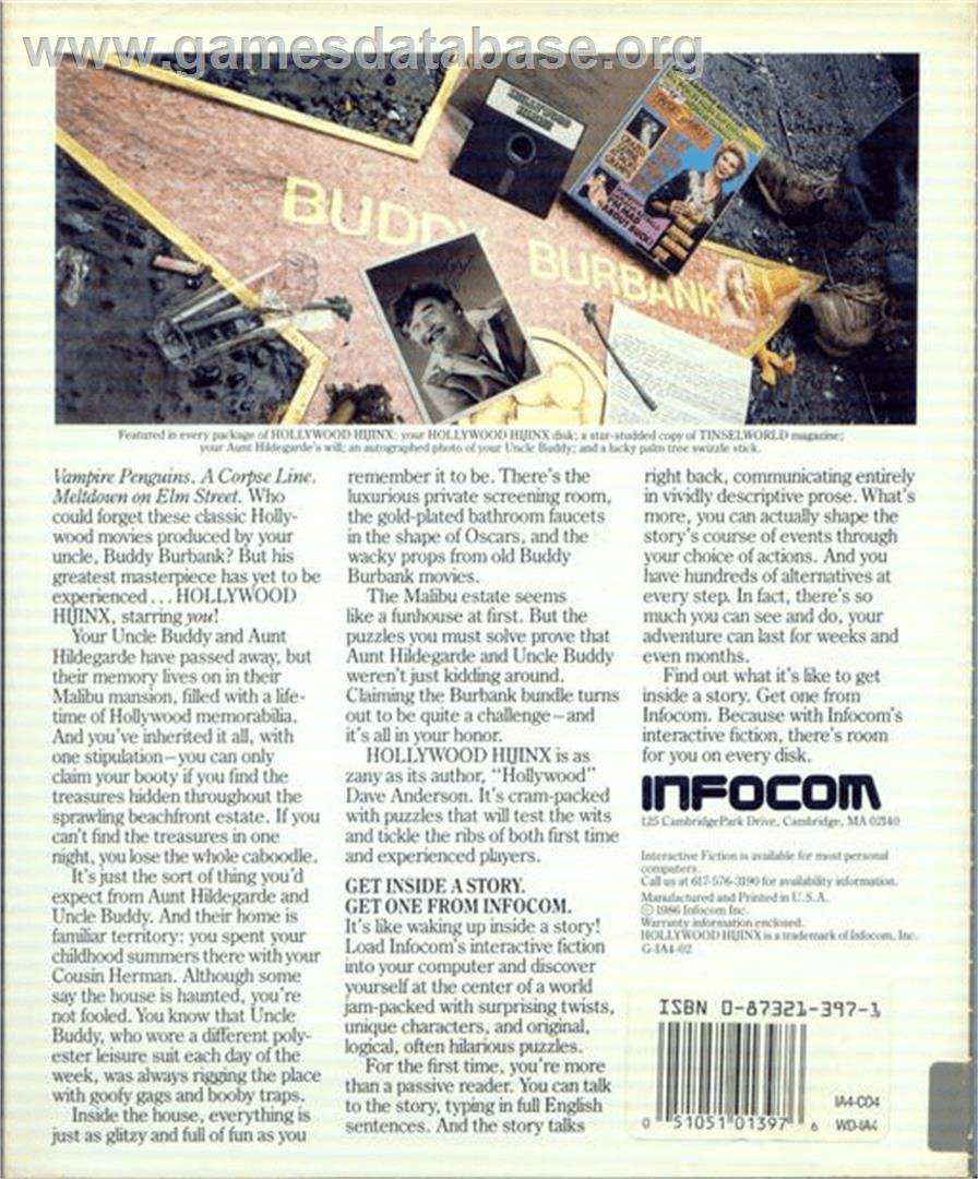Hollywood Hijinx - Commodore Amiga - Artwork - Box Back