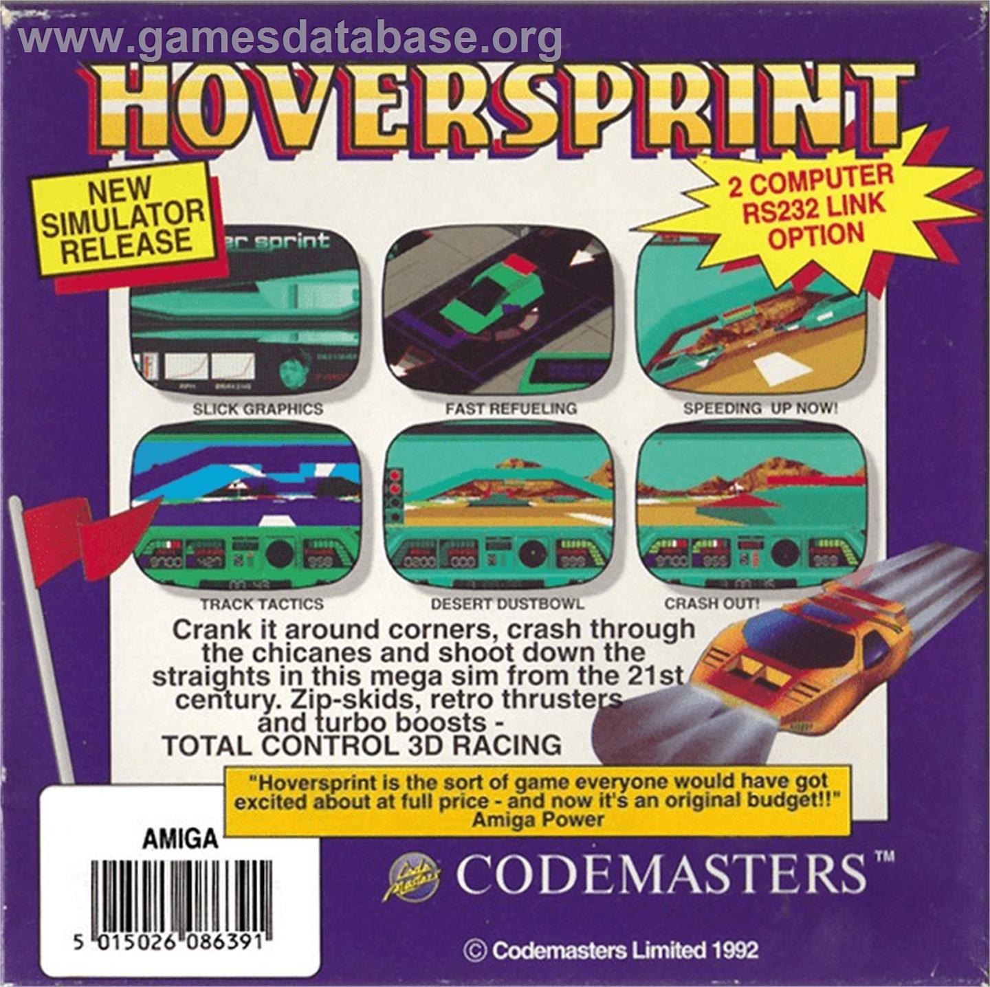 Hoversprint - Commodore Amiga - Artwork - Box Back