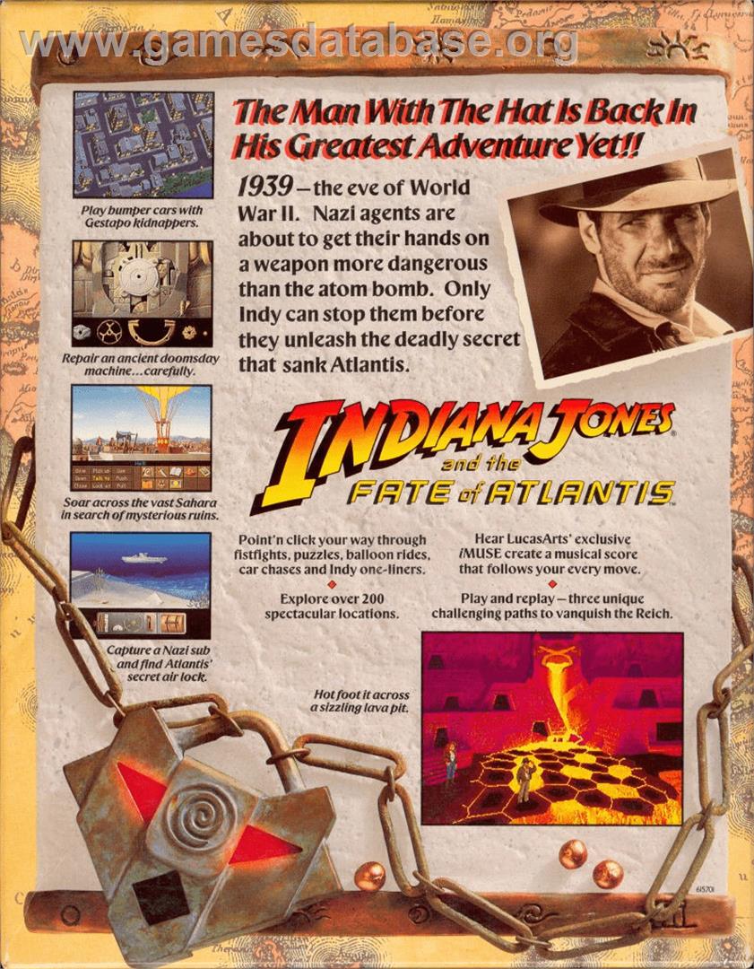 Indiana Jones and the Fate of Atlantis - Commodore Amiga - Artwork - Box Back