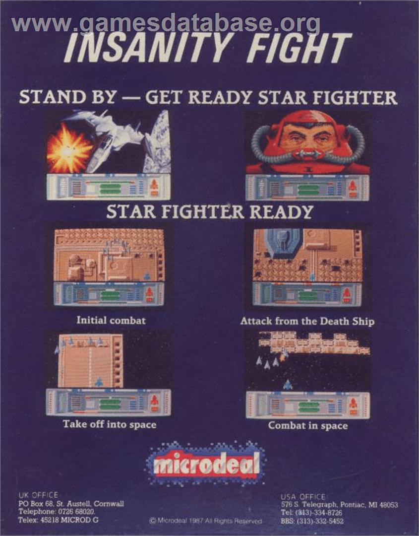 Insanity Fight - Commodore Amiga - Artwork - Box Back