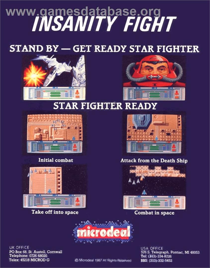 Insanity Fight - Commodore Amiga - Artwork - Box Back