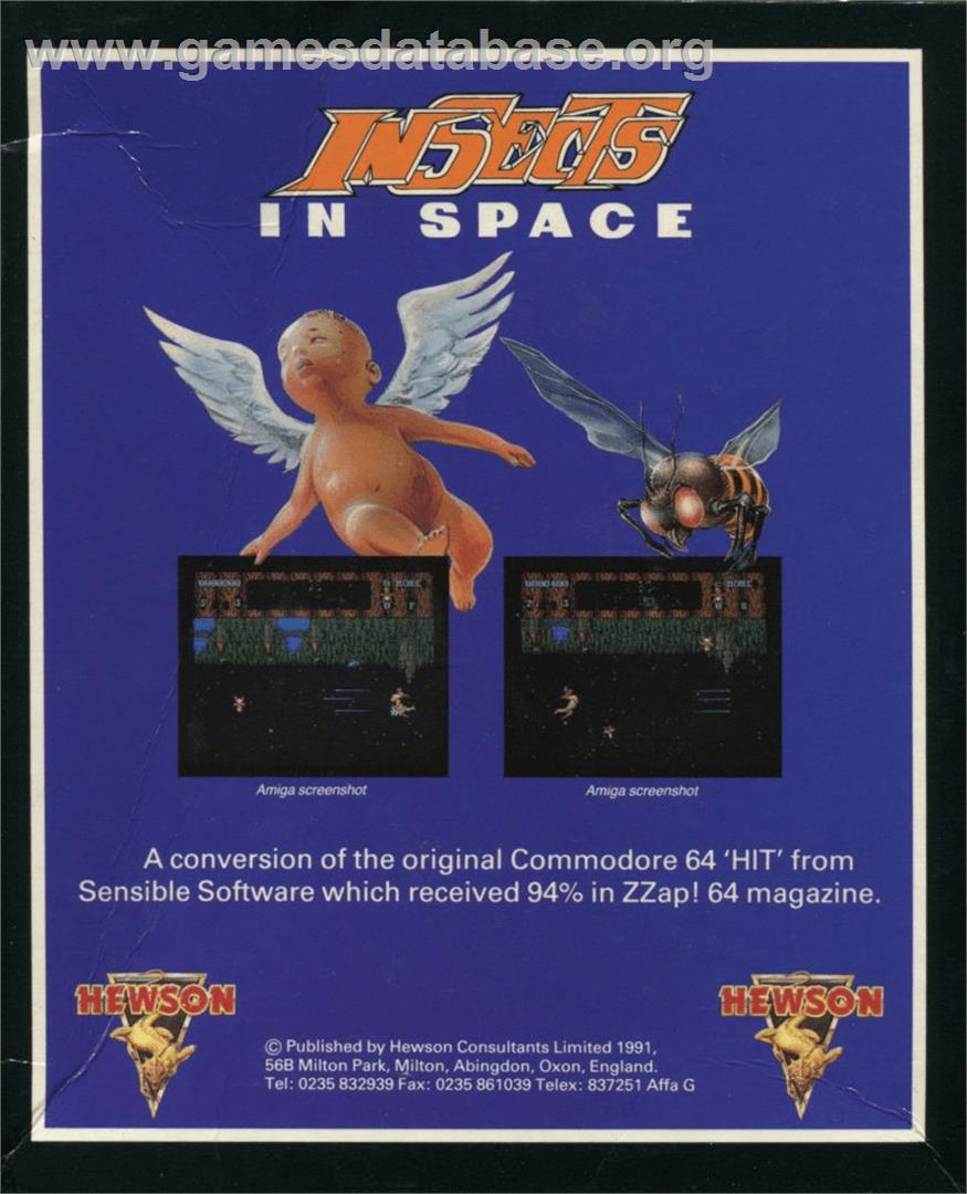 Insects In Space - Commodore Amiga - Artwork - Box Back