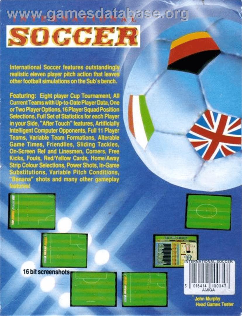 International Soccer (zeppelin) - Commodore Amiga - Artwork - Box Back