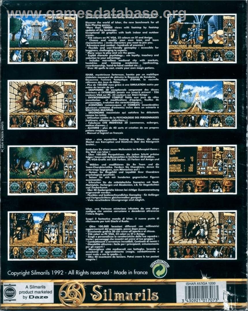 Ishar: Legend of the Fortress - Commodore Amiga - Artwork - Box Back