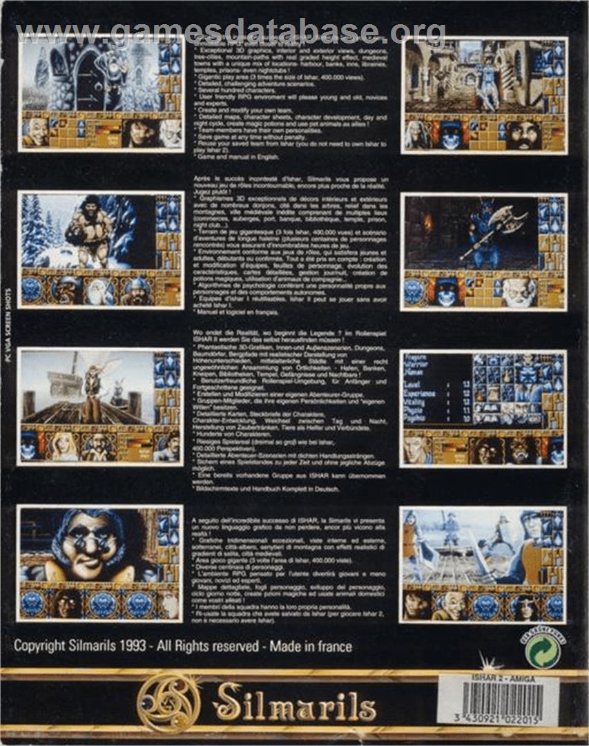 Ishar 2: Messengers of Doom - Commodore Amiga - Artwork - Box Back