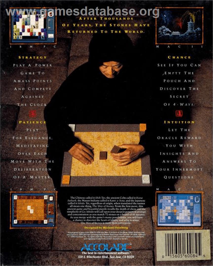 Ishido: The Way of Stones - Commodore Amiga - Artwork - Box Back