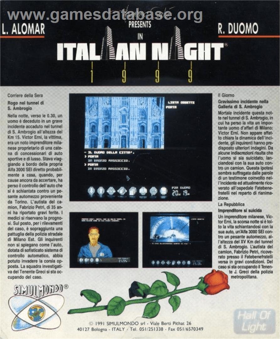 Italian Night 1999 - Commodore Amiga - Artwork - Box Back