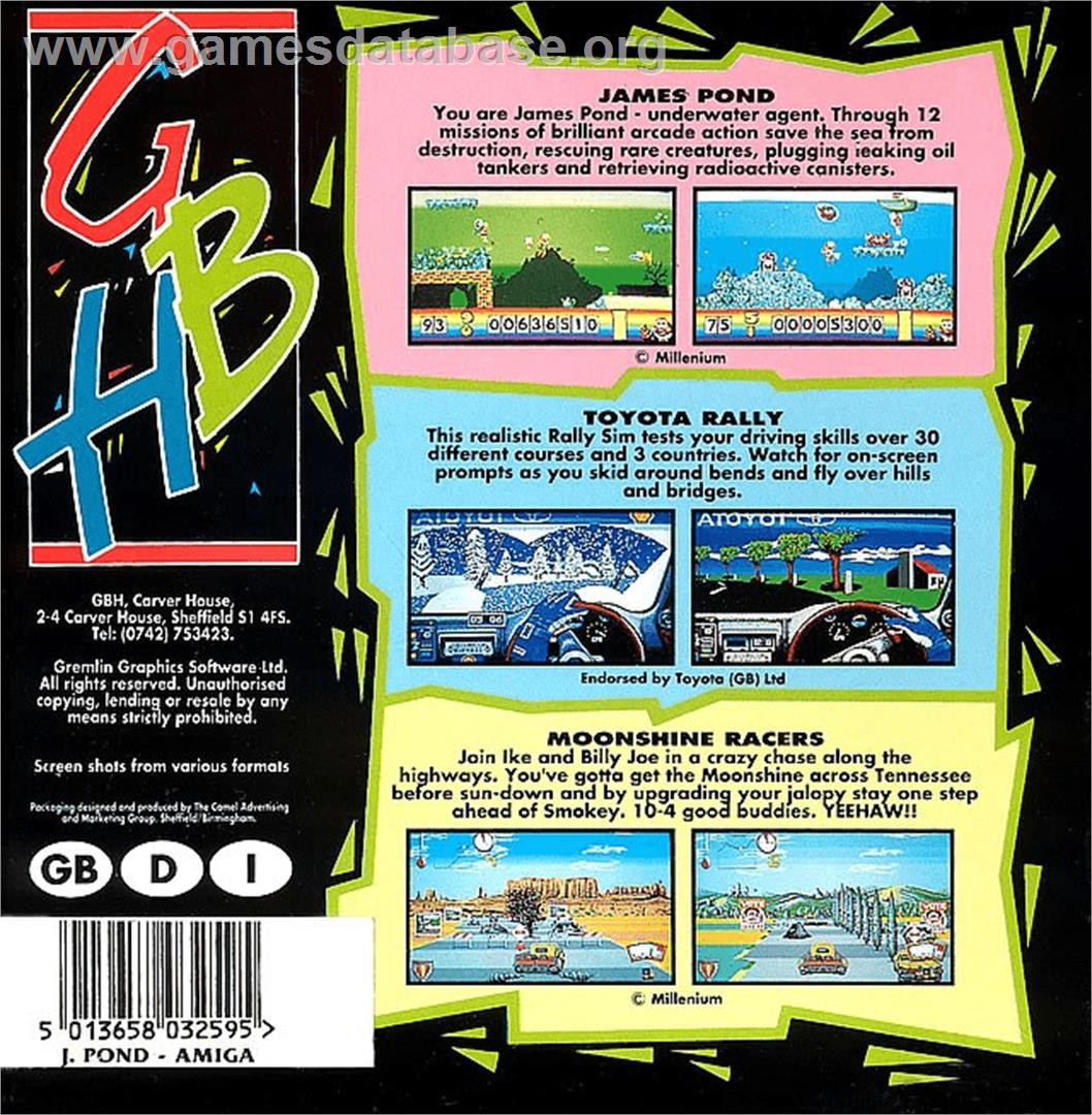 James Pond - Underwater Agent - Commodore Amiga - Artwork - Box Back