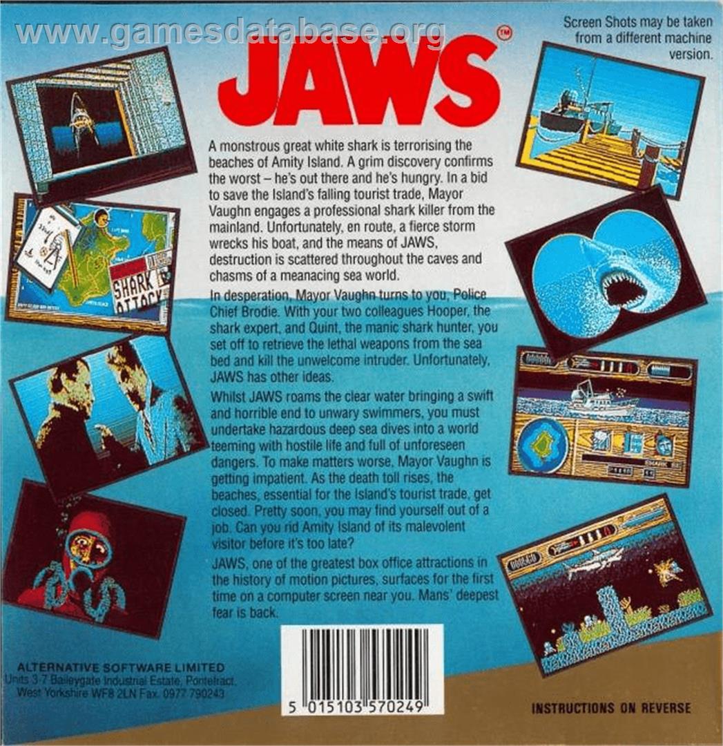 Jaws - Commodore Amiga - Artwork - Box Back
