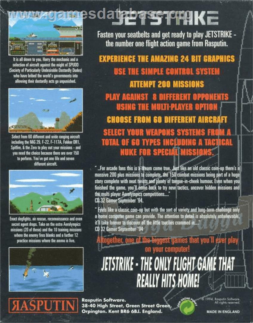 Jet Strike - Commodore Amiga - Artwork - Box Back