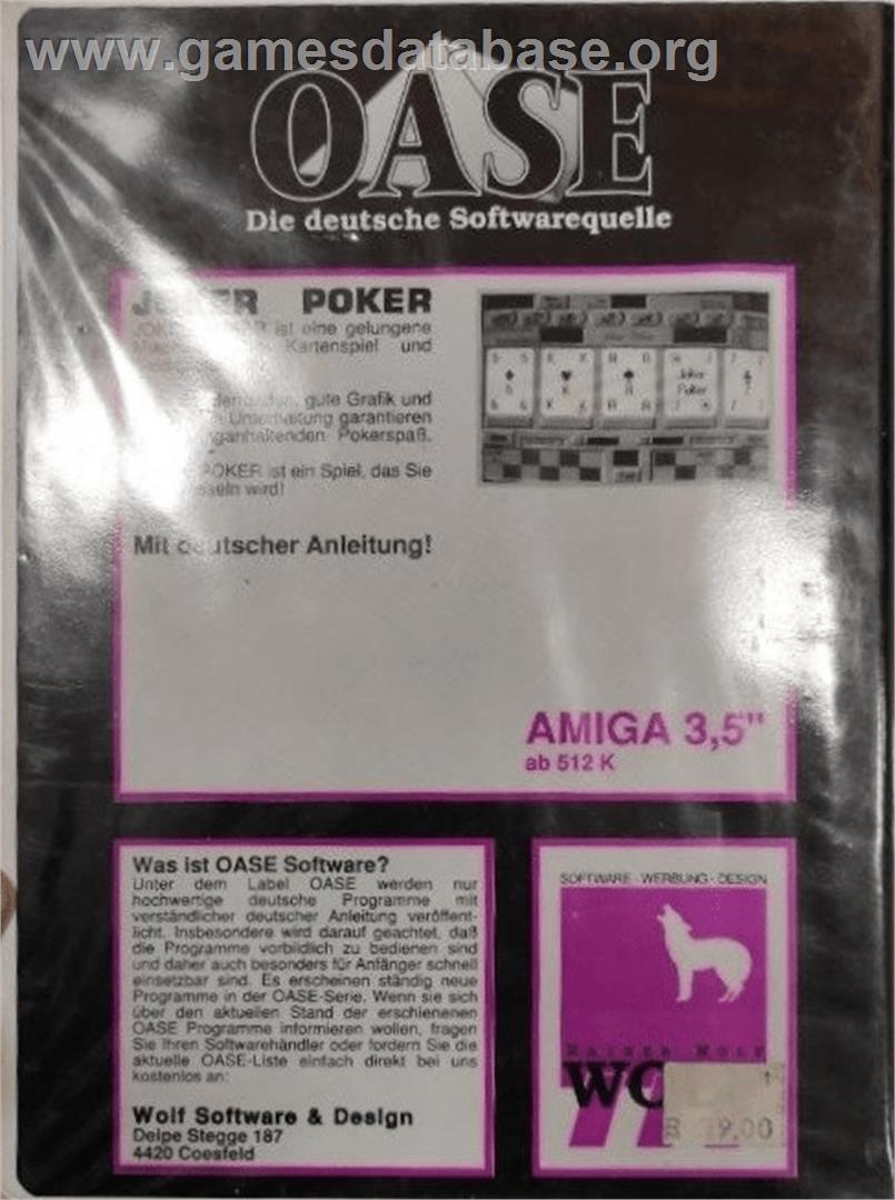 Joker Poker - Commodore Amiga - Artwork - Box Back